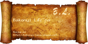 Bakonyi Léna névjegykártya